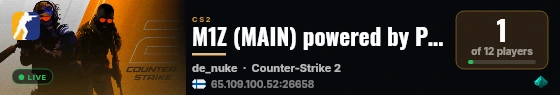 M1Z (MAIN) powered by PRACC.COM live status badge