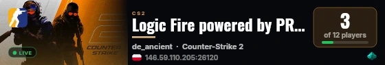 Logic Fire powered by PRACC.COM live status badge