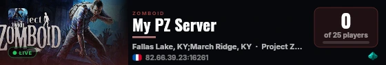 My PZ Server live status badge