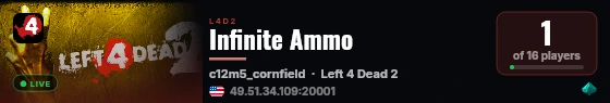 Infinite Ammo live status badge
