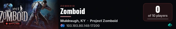 Zomboid live status badge