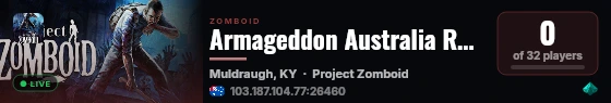 Armageddon Australia RP Server live status badge
