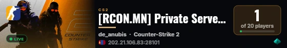 [RCON.MN] Private Server #2 live status badge