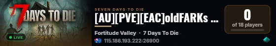 [AU][PVE][EAC]oldFARKs 3.0 Fortitude Valley 2 live status badge