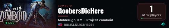 GoobersDieHere live status badge