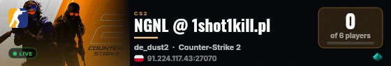 NGNL @ 1shot1kill.pl live status badge