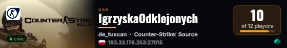 IgrzyskaOdklejonych live status badge