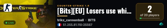 [Bits][EU] Losers use whitelist live status badge