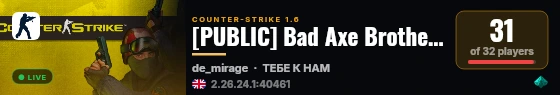 [PUBLIC] Bad Axe Brotherhood live status badge