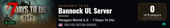 Bannock UL Server live status badge