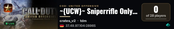 ~{UCW}~ Sniperrifle Only Server live status badge