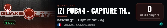 IZI PUB#4 - CAPTURE THE FLAG - 12v12 CTF live status badge
