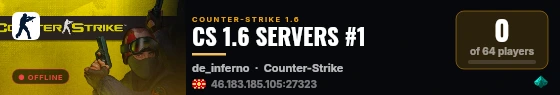 CS 1.6 SERVERS #1 live status badge