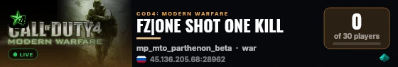 FZ|ONE SHOT ONE KILL live status badge