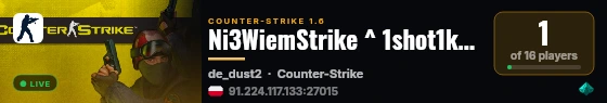 Ni3WiemStrike ^ 1shot1kill.pl live status badge