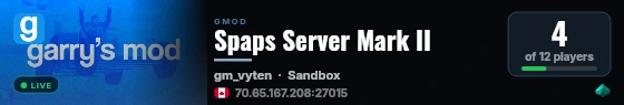 Spaps Server Mark II live status badge