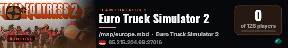 Euro Truck Simulator 2 live status badge