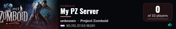 My PZ Server live status badge