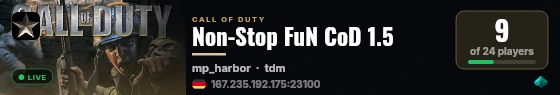 Non-Stop FuN CoD 1.5 live status badge
