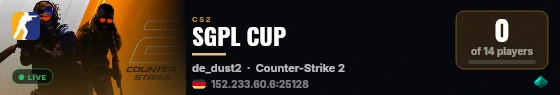 SGPL CUP live status badge