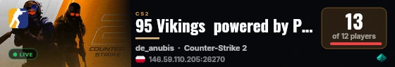 95 Vikings  powered by PRACC.COM live status badge