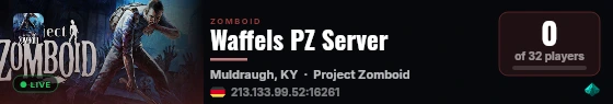 Waffels PZ Server live status badge