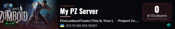 My PZ Server live status badge