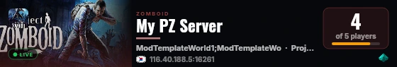 My PZ Server live status badge