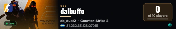 dalbuffo live status badge