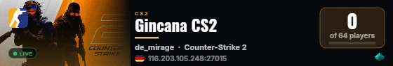 Gincana CS2 live status badge