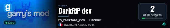 DarkRP dev live status badge