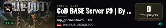 CoD BASE Server #9 | By Intuitive-Gaming.com live status badge