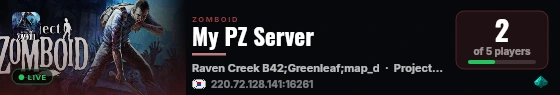 My PZ Server live status badge