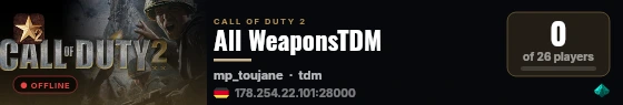 All WeaponsTDM live status badge