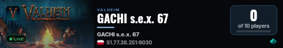 GACHI s.e.x. 67 live status badge