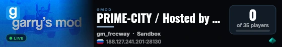 PRIME-CITY / Hosted by senko.digital live status badge