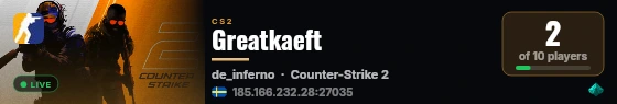 Greatkaeft live status badge