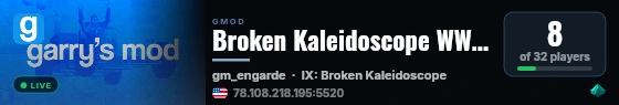 Broken Kaleidoscope WWC - Event Server live status badge