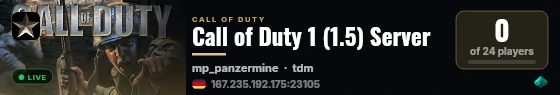 Call of Duty 1 (1.5) Server live status badge
