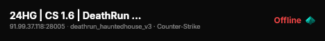 24HG | CS 1.6 | DeathRun 24/7 live status badge