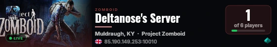 Deltanose's Server live status badge