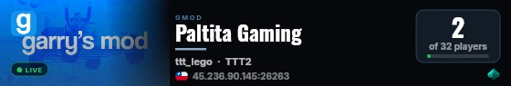 Paltita Gaming live status badge