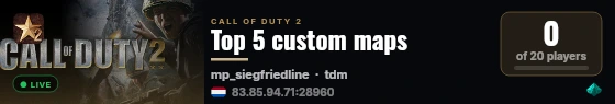 Top 5 custom maps live status badge