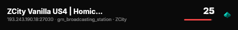 ZCity Vanilla US4 | Homicide Only | zmod.gg/zcity (VCity) live status badge