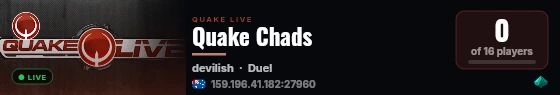 Quake Chads live status badge