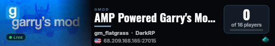 AMP Powered Garry's Mod Server live status badge