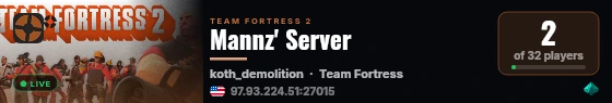 Mannz' Server live status badge