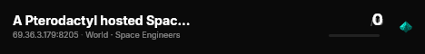 A Pterodactyl hosted Space Engineer Server live status badge