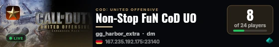 Non-Stop FuN CoD UO live status badge