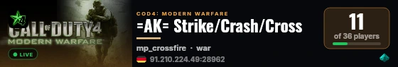 =AK= Strike/Crash/Cross live status badge